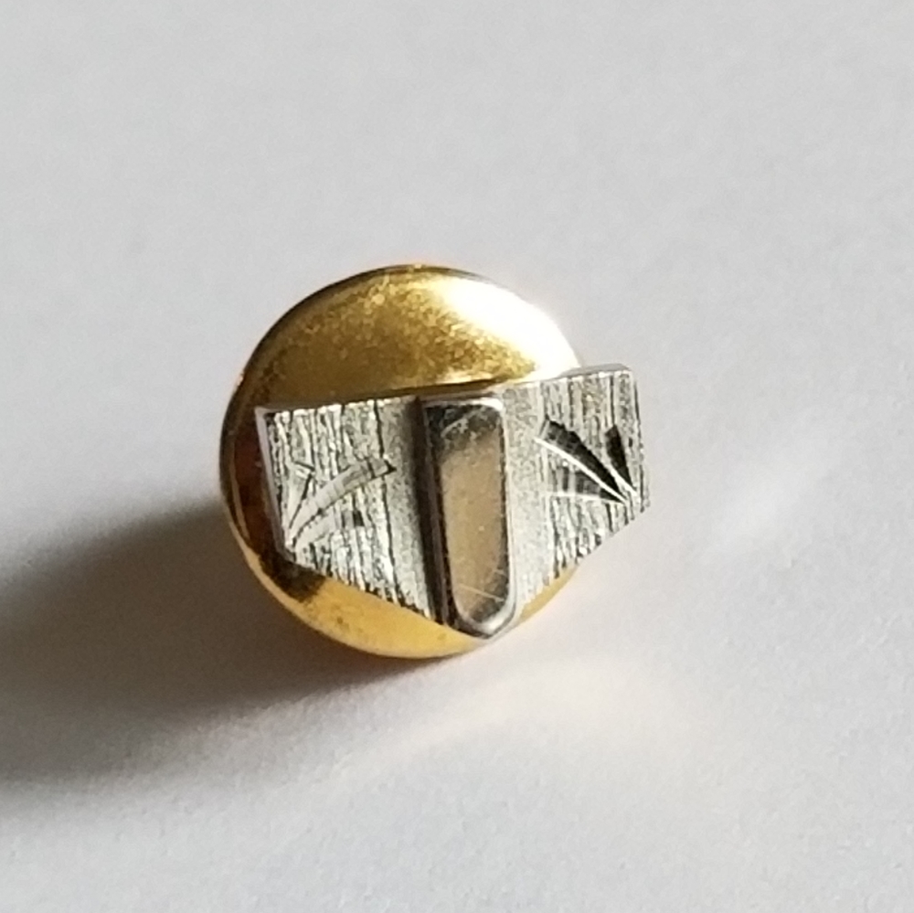 Vintage tie tack pin silver tone metal tac